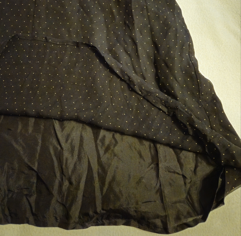 Robbie Bee 100% Silk Black Polkadot Sleeveless Dress - Picture 8 of 10